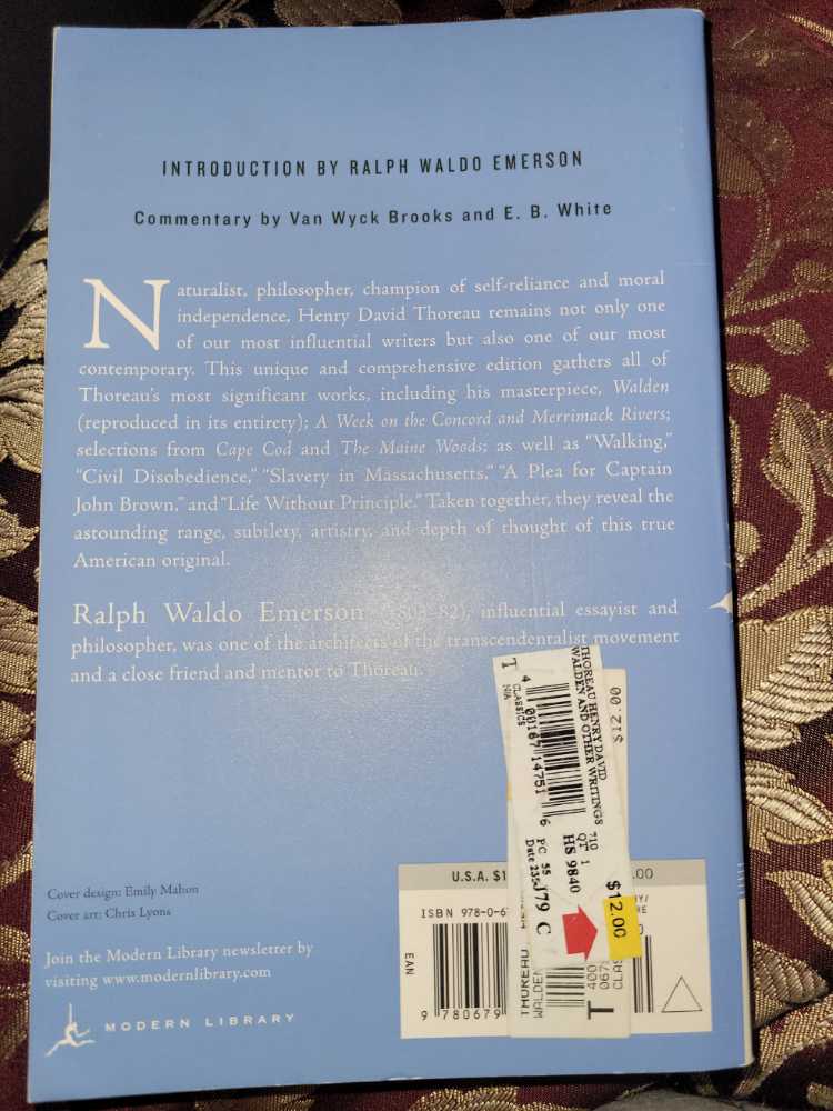 Walden And Other Writings - Henry David Thoreau (Bantam Classics - Paperback) book collectible [Barcode 9780553212464] - Main Image 2