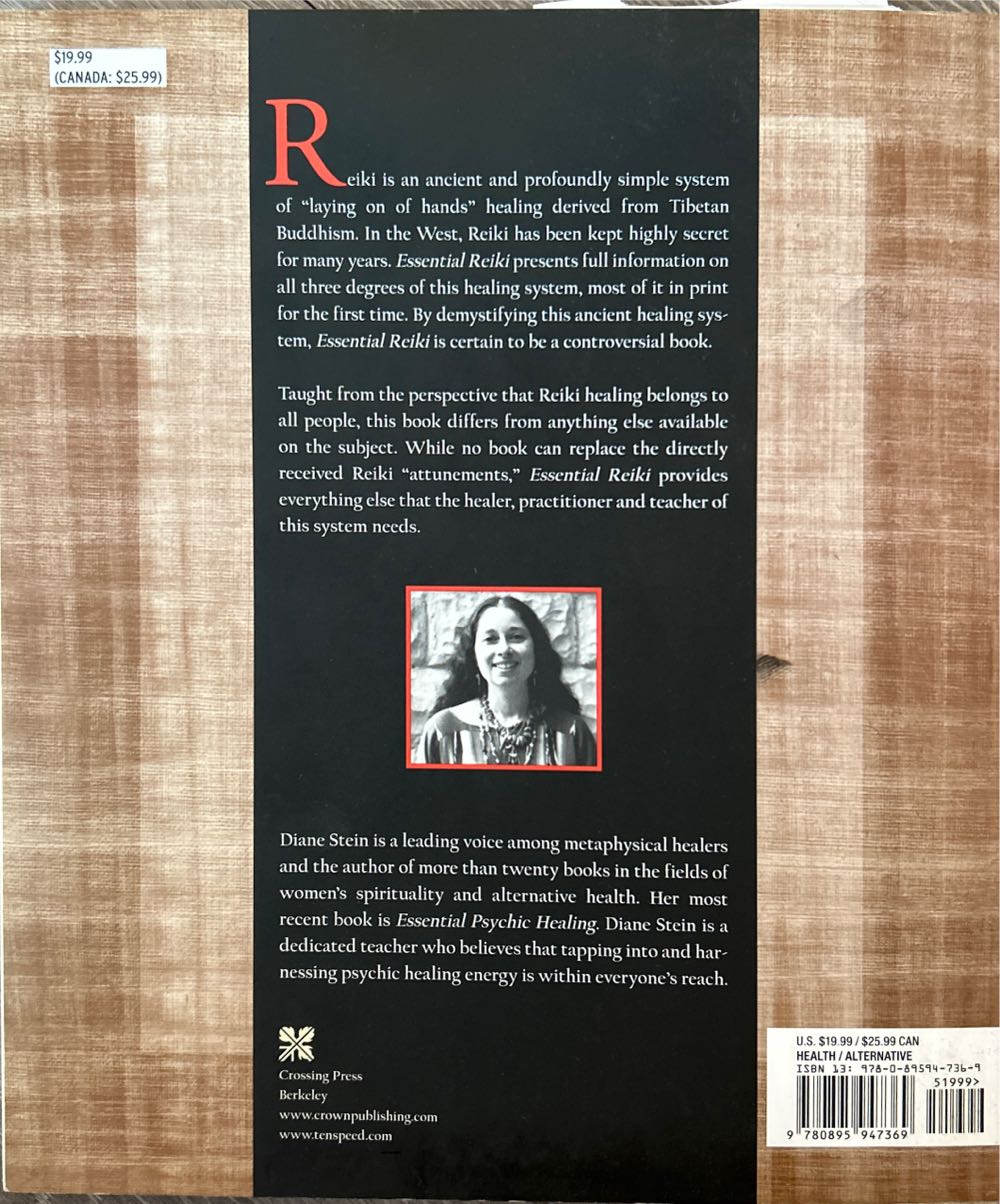 Essential Reiki: A Complete Guide to an Ancient Healing Art - Diane Stein (Crossing Press - Paperback) book collectible [Barcode 9780895947369] - Main Image 2