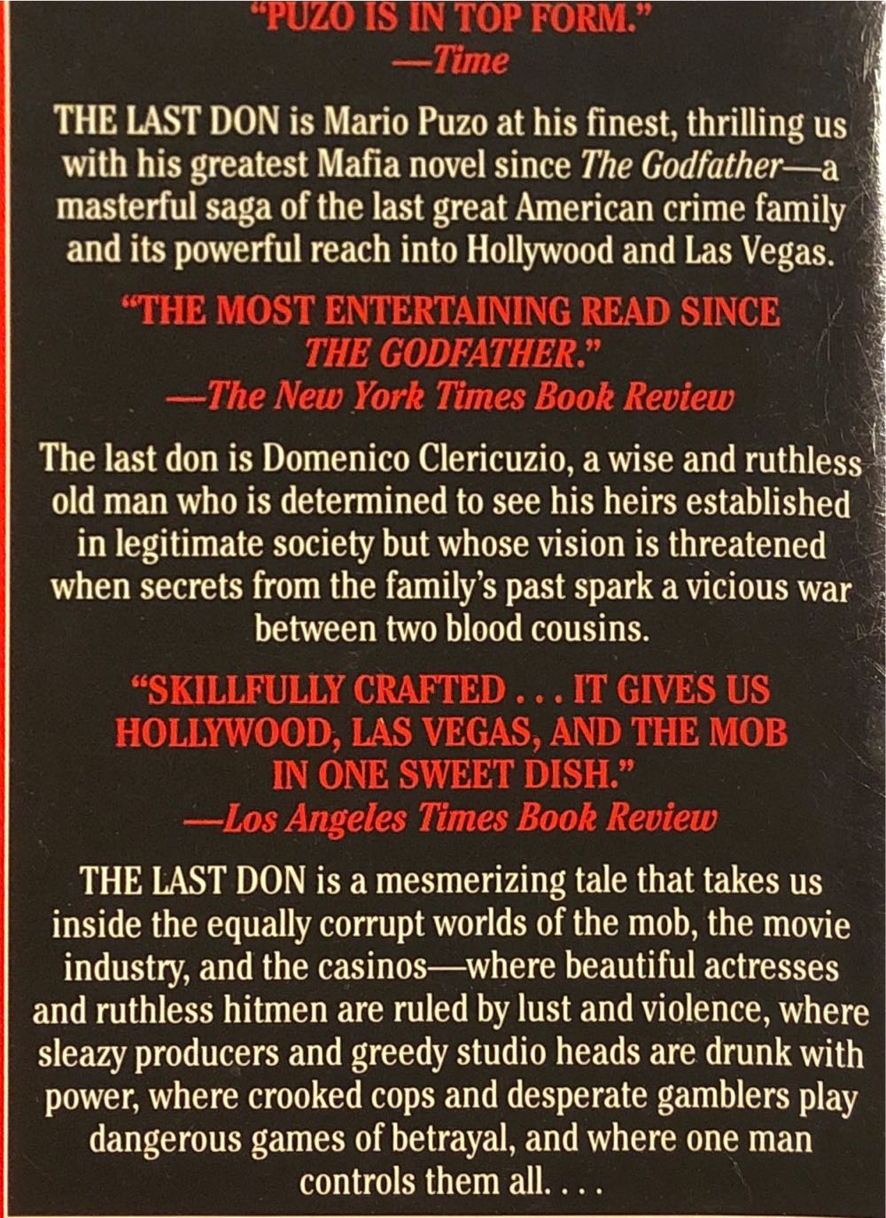 The Last Don - Mario Puzo (Ballantine Books - Paperback) book collectible [Barcode 9780345412218] - Main Image 2