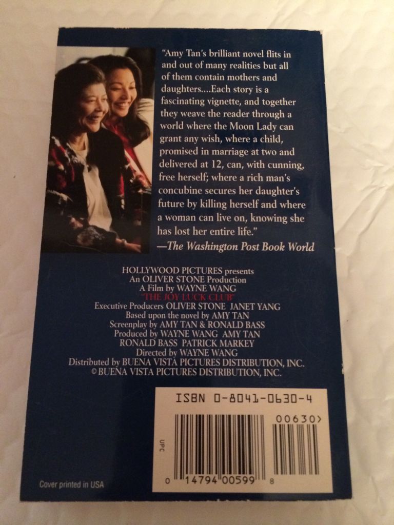 The Joy Luck Club - Amy Tan (Ballantine Books - Library Binding) book collectible [Barcode 9780804106306] - Main Image 2