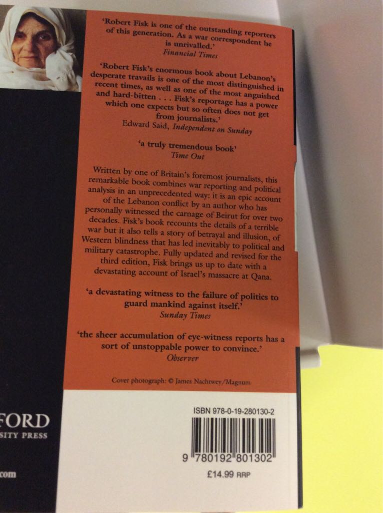 Pity The Nation - Robert Fisk (Oxford University Press, USA) book collectible [Barcode 9780192801302] - Main Image 2