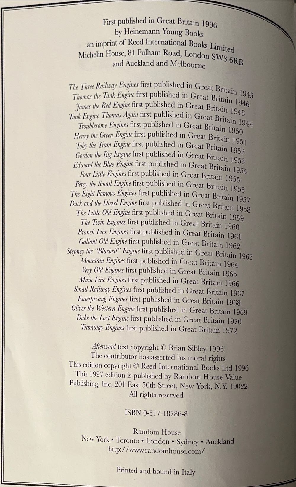 Thomas the Tank Engine the Complete Collection - Rev. W. Awdry (Random House Value Publishing - Hardcover) book collectible [Barcode 9780517187869] - Main Image 3