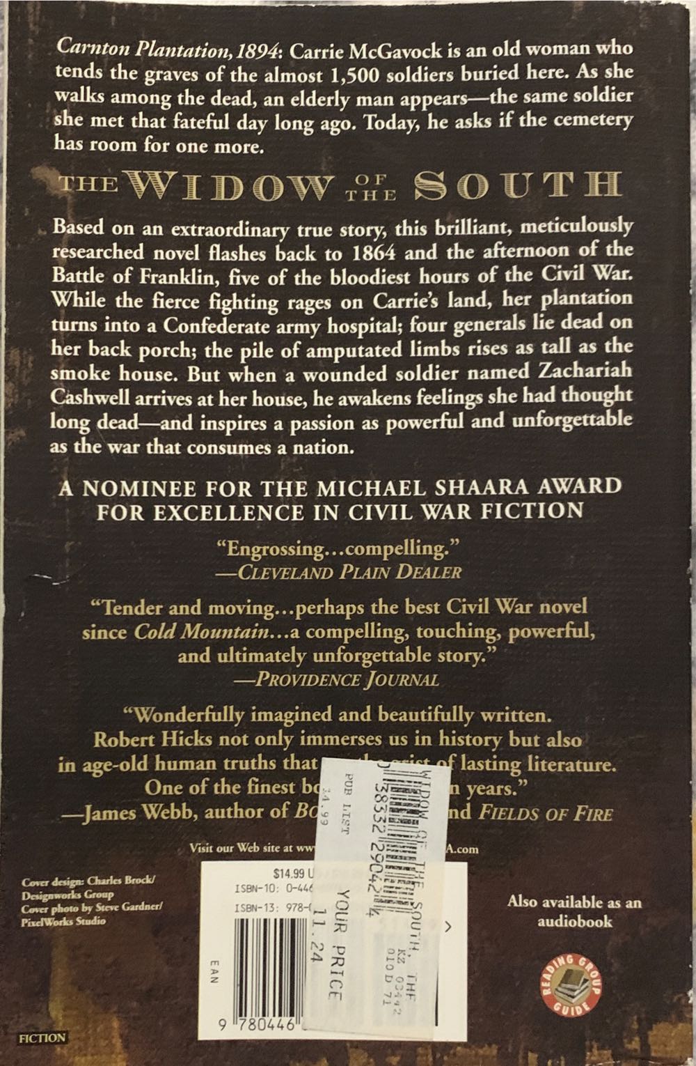 The Widow Of The South - Robert Hicks (Hachette - Paperback) book collectible [Barcode 9780446558884] - Main Image 2
