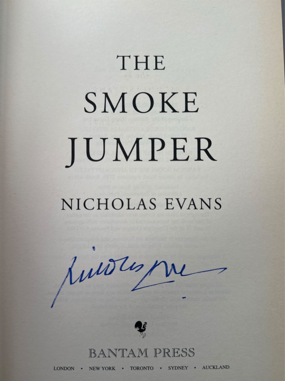 The Smoke Jumper - Nicholas Evans (- Hardcover) book collectible [Barcode 9780593045251] - Main Image 2