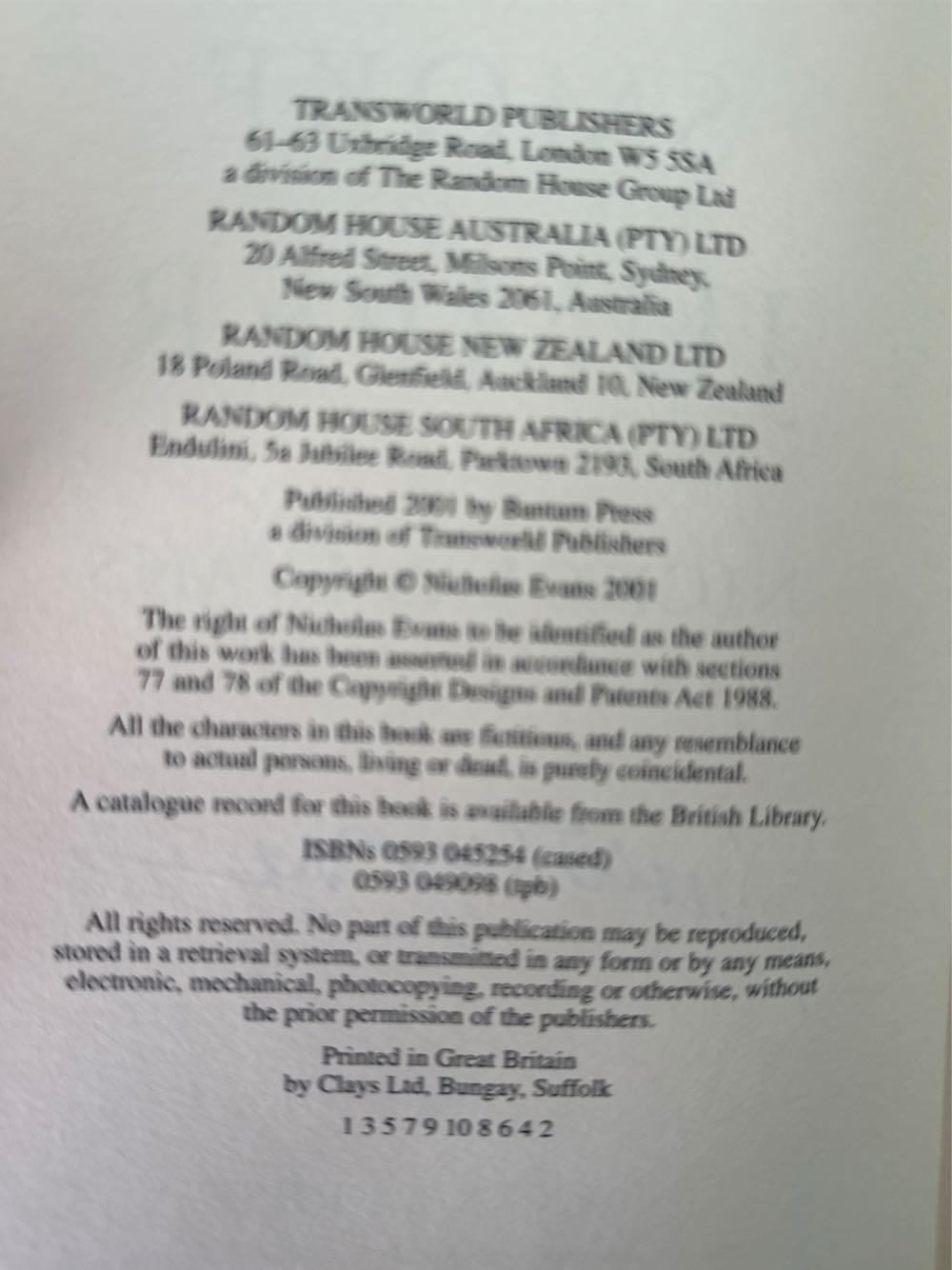 The Smoke Jumper - Nicholas Evans (- Hardcover) book collectible [Barcode 9780593045251] - Main Image 3