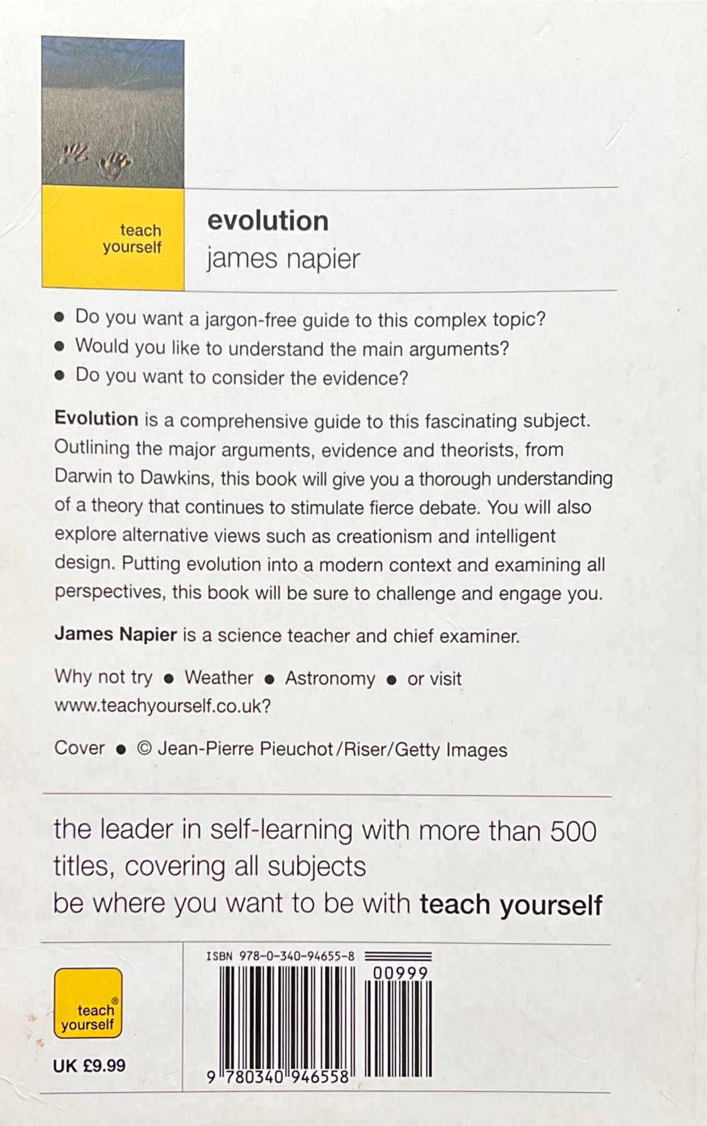 Teach Yourself Evolution - James Napier (Teach Yourself Books - Paperback) book collectible [Barcode 9780340946558] - Main Image 2