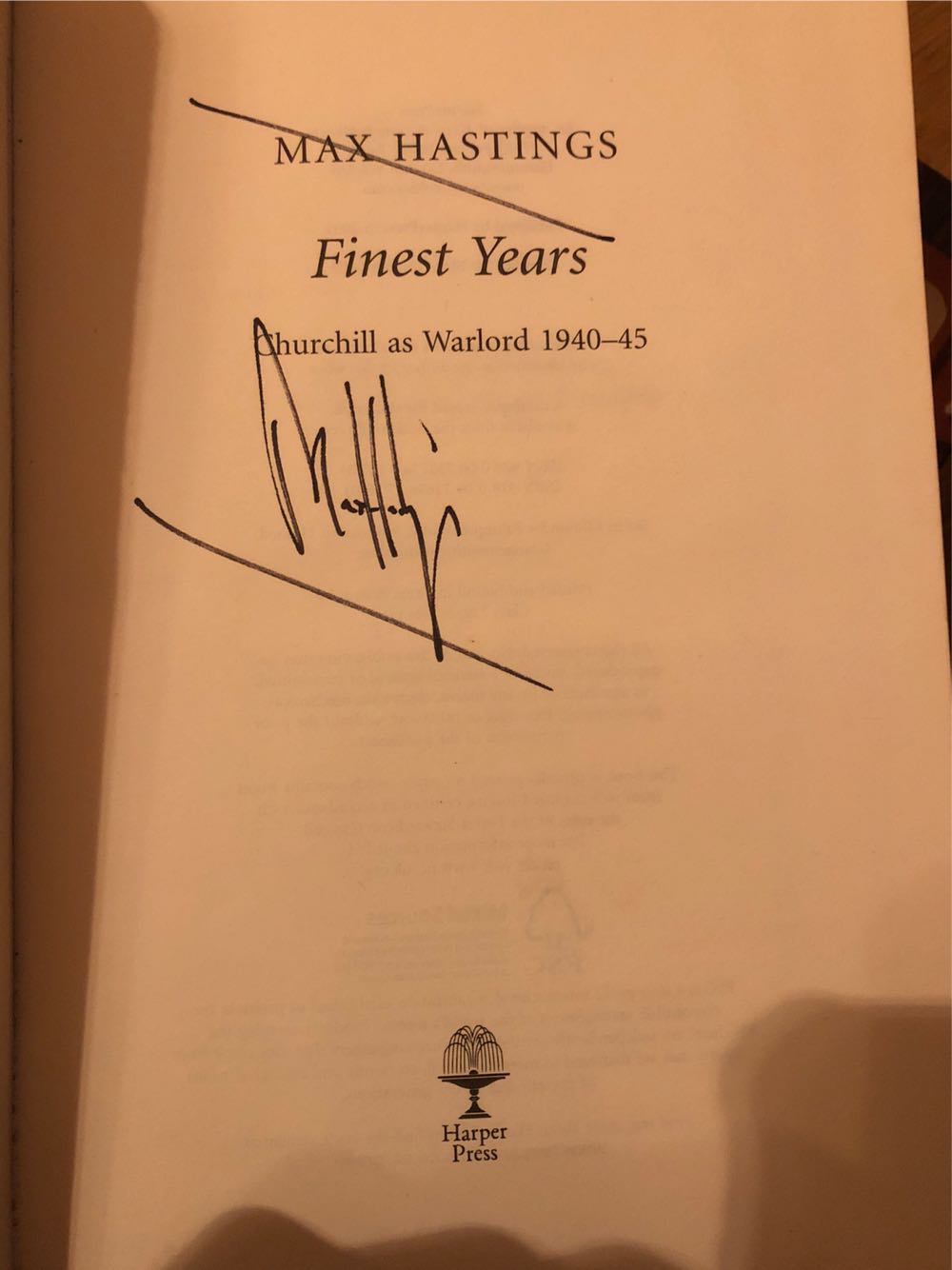 Finest Years - Max Hastings (Hardcover) book collectible [Barcode 9780007263677] - Main Image 2