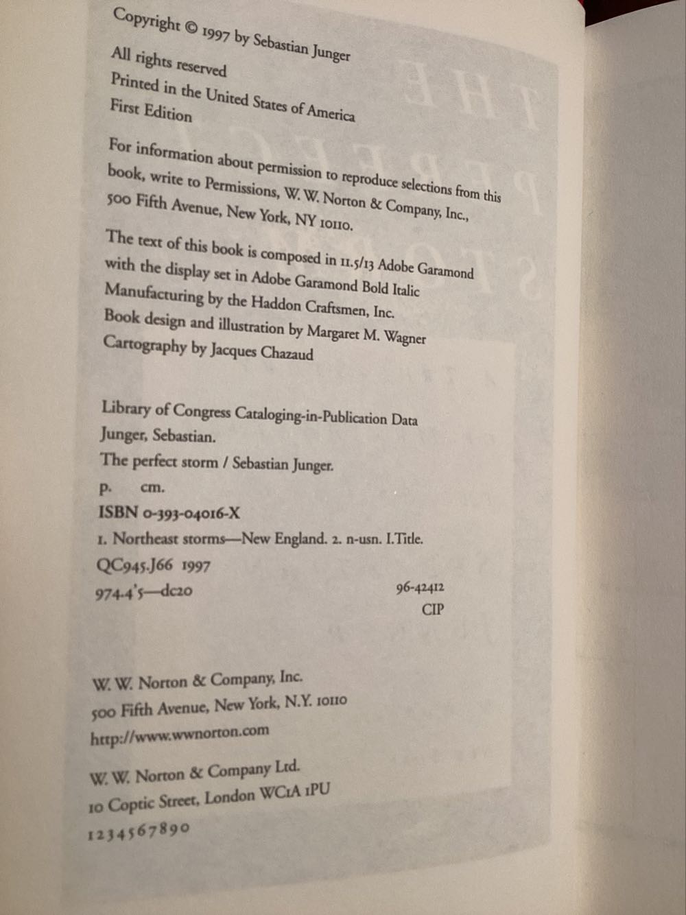 The Perfect Storm - Sebastian Junger (W. W. Norton & Company, Inc. - Hardcover) book collectible [Barcode 9780393040166] - Main Image 2