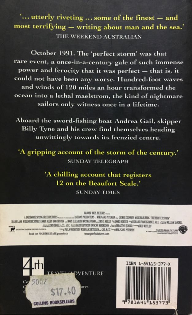 The Perfect Storm - Sebastian Junger (Fourth Estate Limited - Paperback) book collectible [Barcode 9781841153773] - Main Image 2