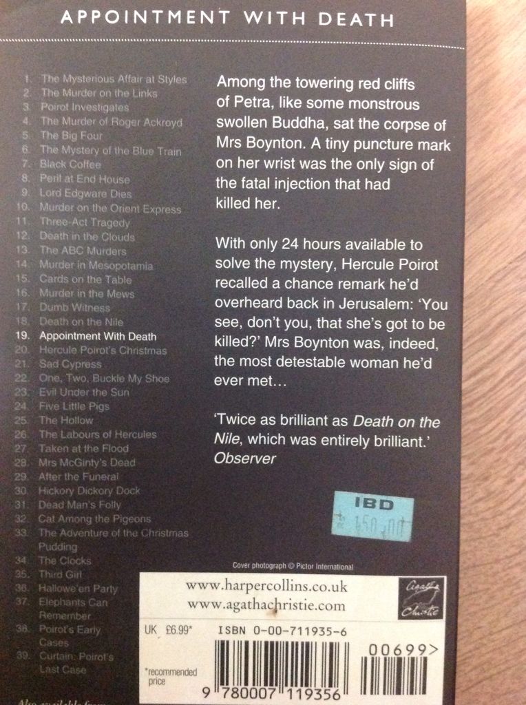 Appointment With Death - Agatha Christie (Harper Collins - Kindle) book collectible [Barcode 9780007119356] - Main Image 2