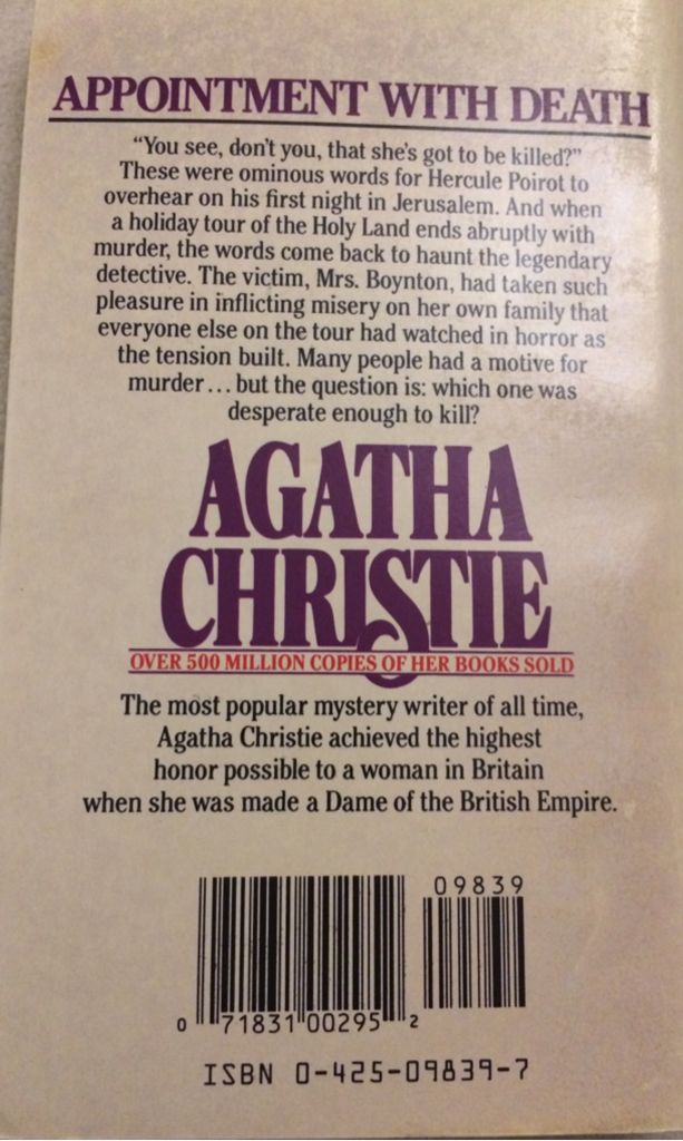Appointment With Death - Agatha Christie (Berkley Pub Group - Paperback) book collectible [Barcode 9780425098394] - Main Image 2