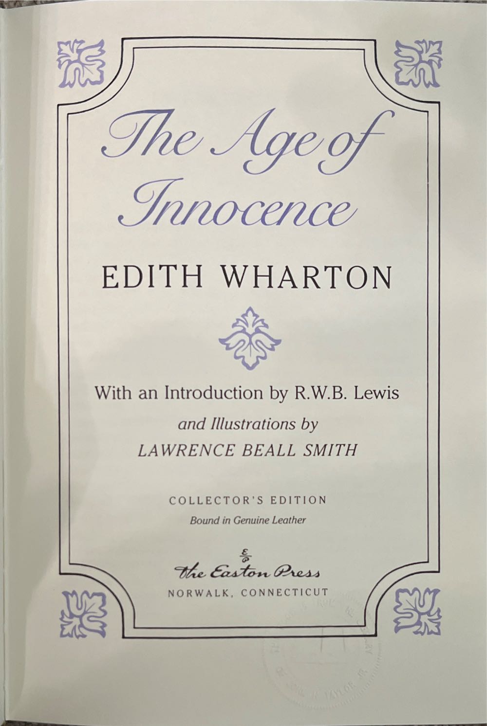 Age Of Innocence, The - Edith Wharton (Everyman’s Library - Calf-Binding) book collectible [Barcode 9780307268204] - Main Image 4