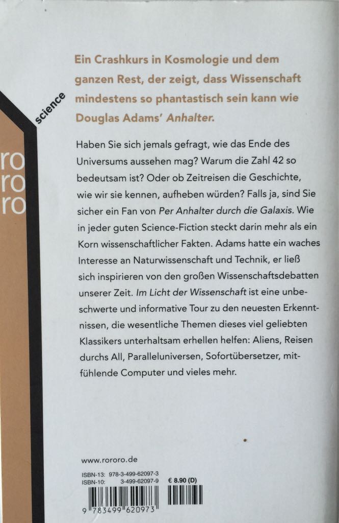 Per Anhalter durch die Galaxis - im Licht der Wissenschaft  (rororo - Paperback) book collectible [Barcode 9783499620973] - Main Image 2