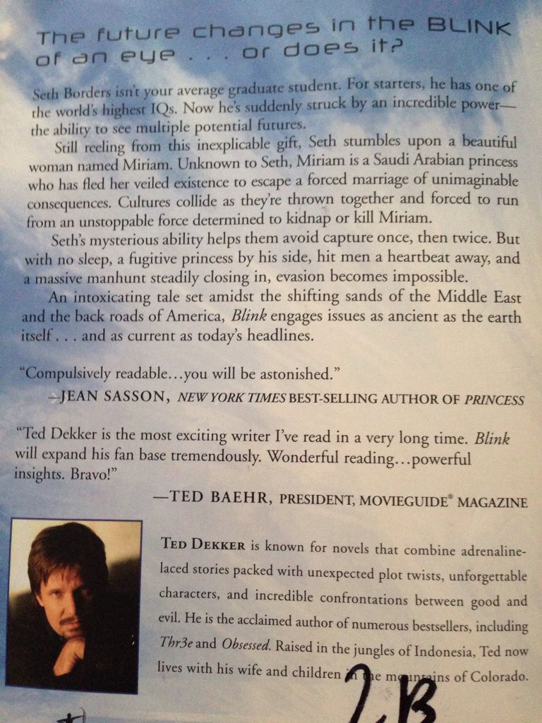 Blink - Ted Dekker (WestBow Press - Paperback) book collectible [Barcode 9780849945113] - Main Image 2