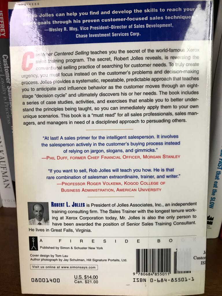 Customer Centered Selling - Robert L Jollies book collectible [Barcode 9780684855011] - Main Image 2