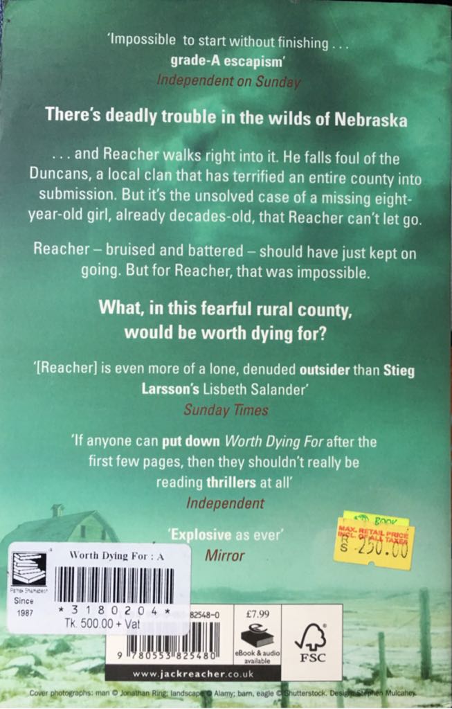 Worth Dying For - Lee Child (Bantam Press - Paperback) book collectible [Barcode 9780553825480] - Main Image 2