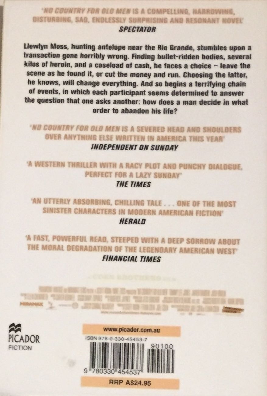 No Country For Old Men - Cormac McCarthy (Picador - Paperback) book collectible [Barcode 9780330454537] - Main Image 2
