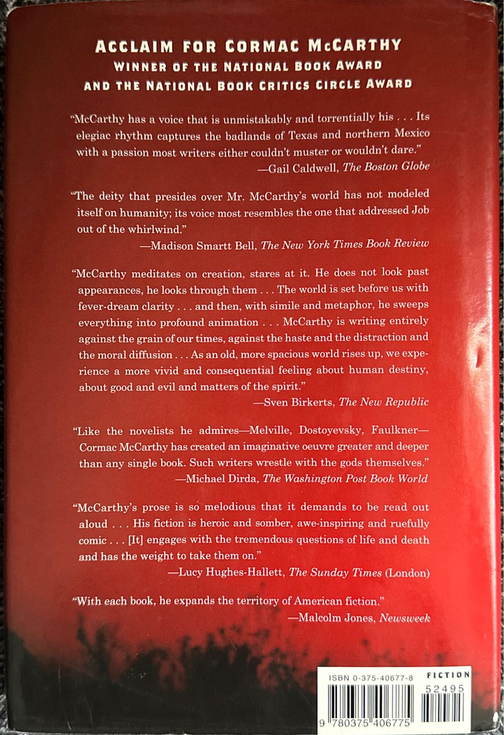 No Country For Old Men - Cormac McCarthy (Knopf - Hardcover) book collectible [Barcode 9780375406775] - Main Image 3