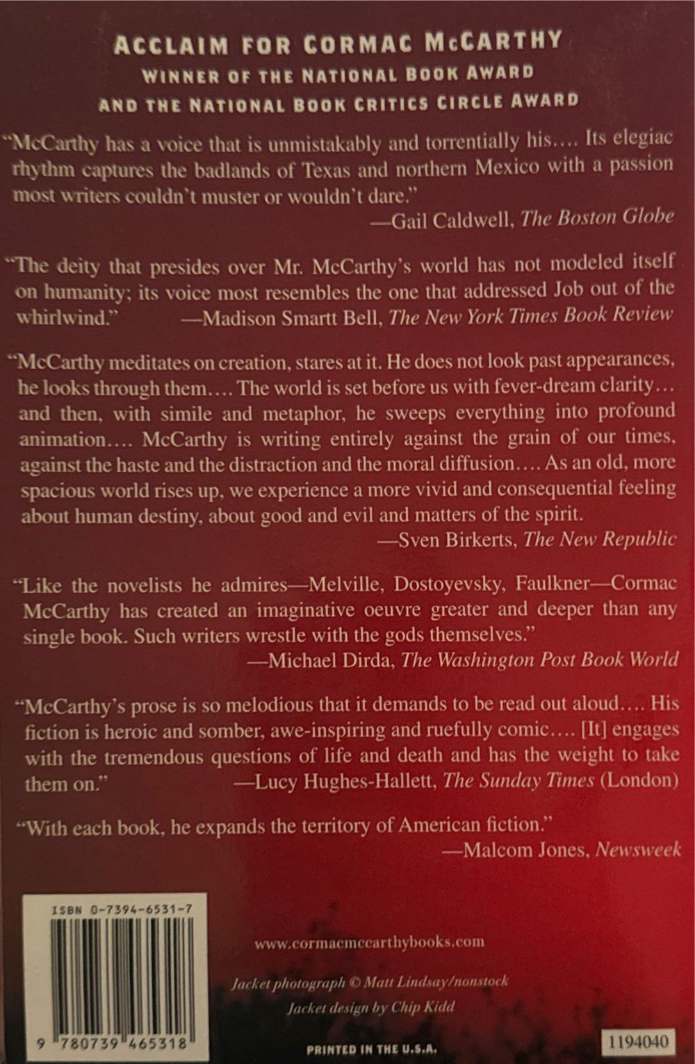 No Country For Old Men - Cormac McCarthy book collectible [Barcode 9780739465318] - Main Image 2