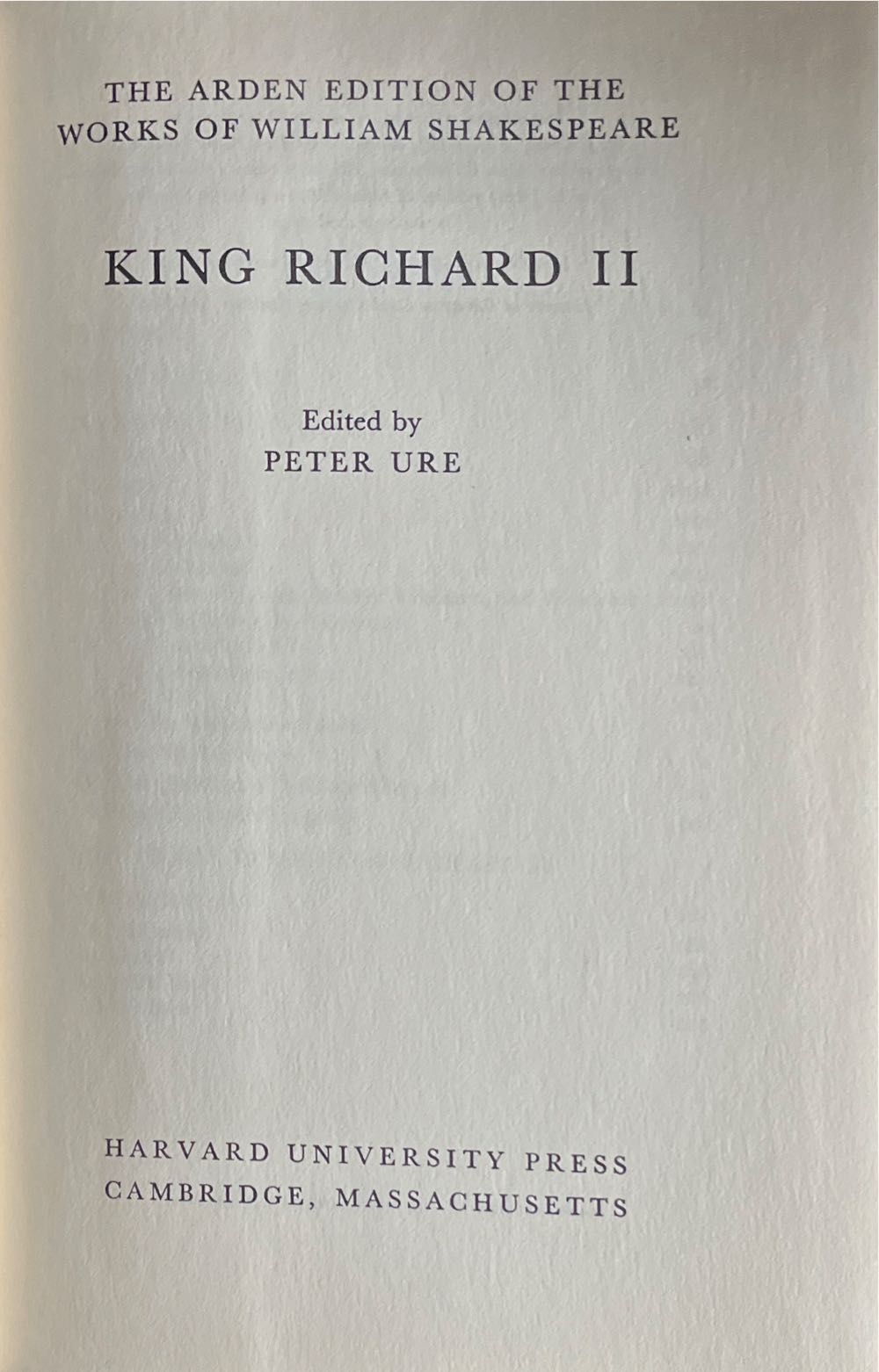 King Richard II - William Shakespeare (Harvard University Press - Hardcover) book collectible - Main Image 3