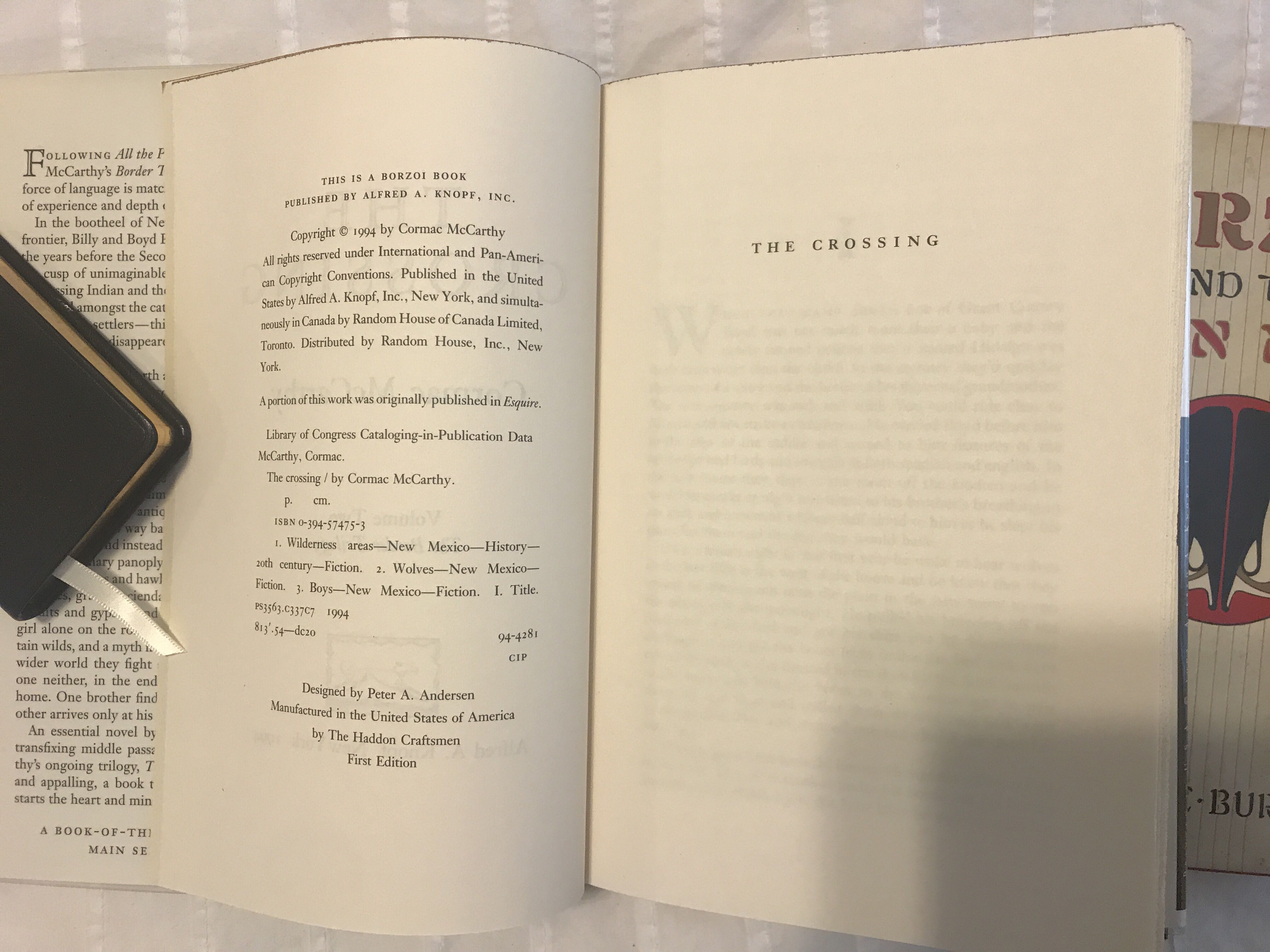 The Crossing - Cormac McCarthy (Alfred A. Knopf - Hardcover) book collectible [Barcode 9780394574752] - Main Image 3