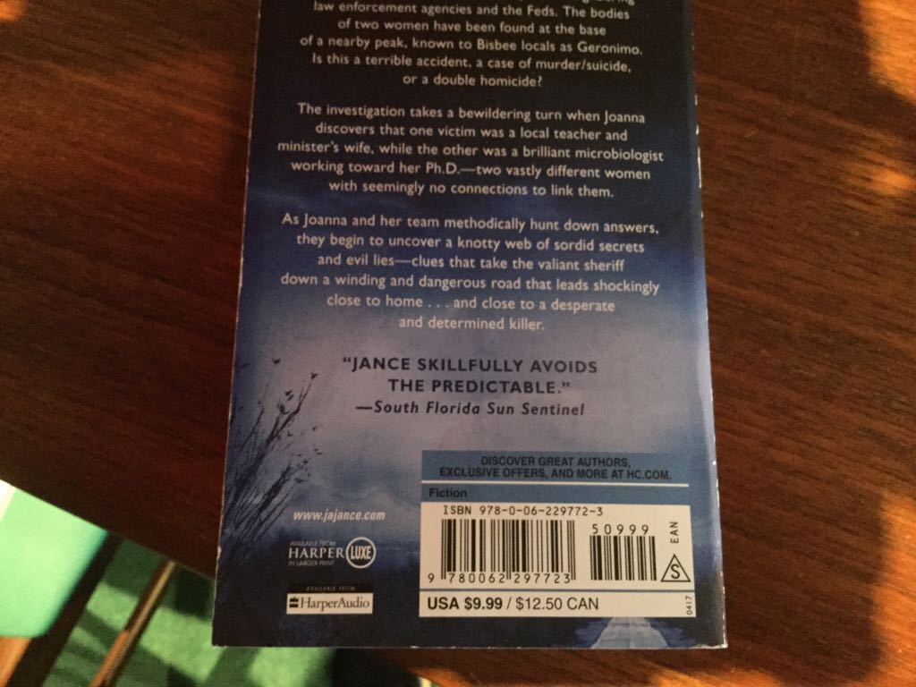 Downfall - J.A. Jance (Wm Morrow - Paperback) book collectible [Barcode 9780062297723] - Main Image 2