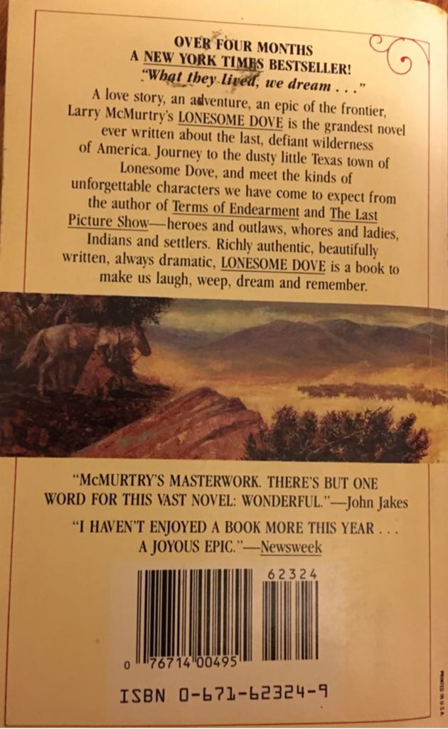 Lonesome Dove - Larry McMurtry (Simon  Schuster - Paperback) book collectible [Barcode 9780671623241] - Main Image 2