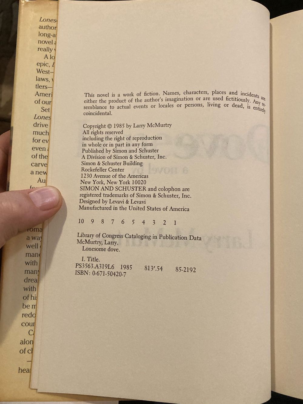 Lonesome Dove - Larry McMurtry (Simon and Shuster - Hardcover) book collectible - Main Image 4