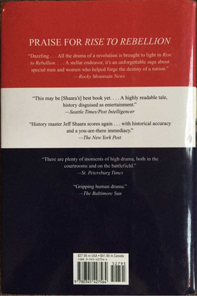 The Glorious Cause - Jeff Shaara (Ballantine Books - Hardcover) book collectible [Barcode 9780345427564] - Main Image 2