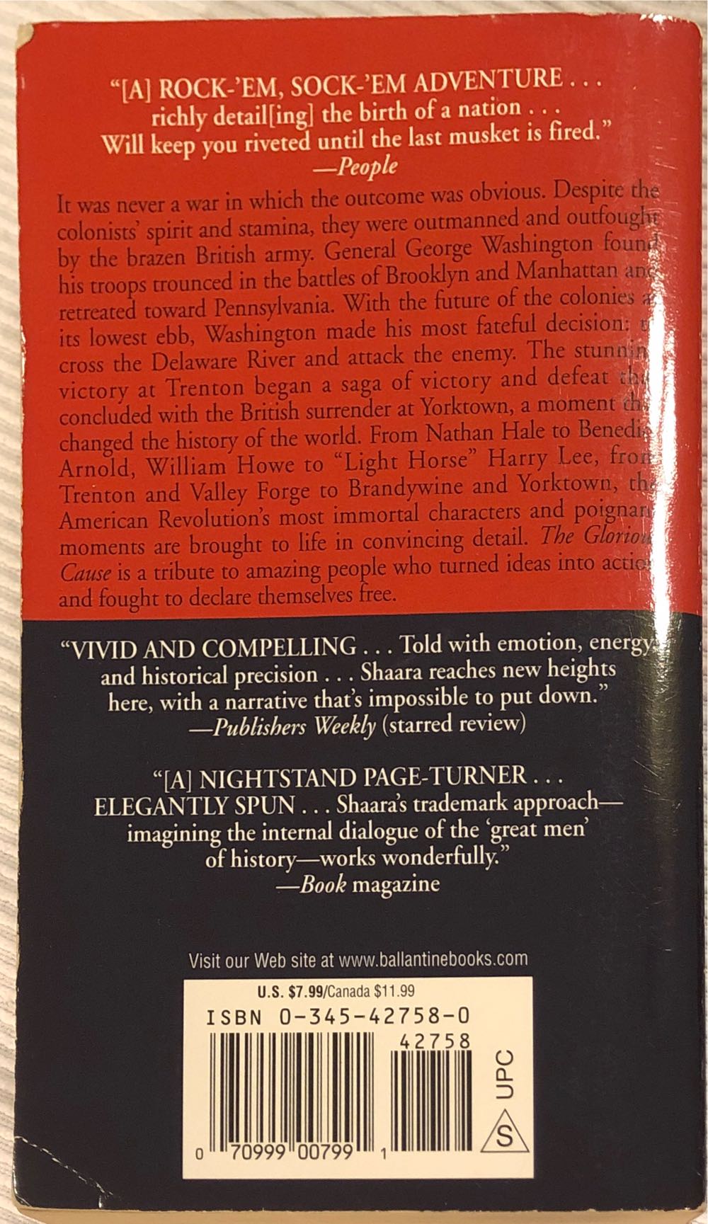 The Glorious Cause - Jeff Shaara (Random House LLC - Trade Paperback) book collectible [Barcode 9780345427588] - Main Image 2