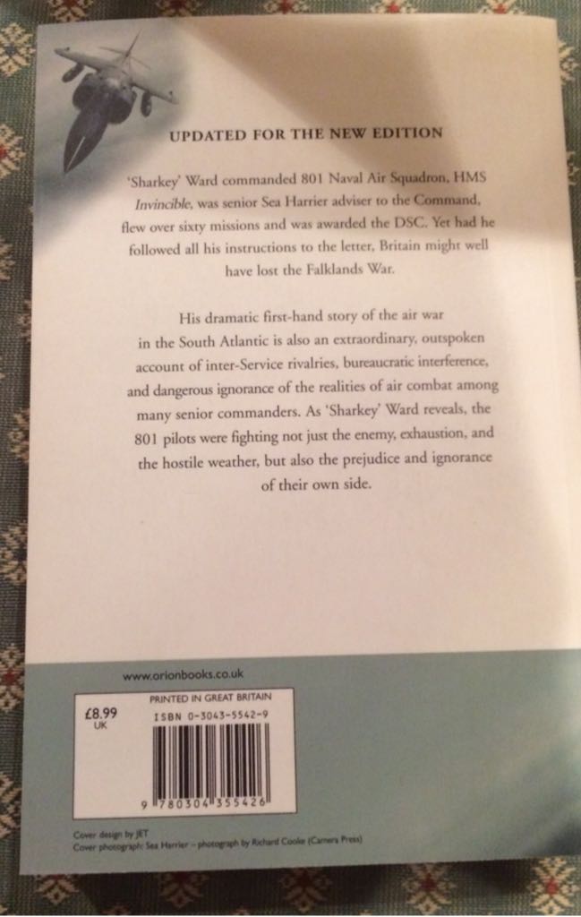 Sea Harrier Over The Falklands - Commander Sharkey Ward (Cassell & Co - Paperback) book collectible [Barcode 9780304355426] - Main Image 2