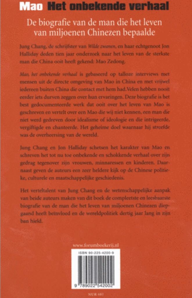 Mao - Jung Chang (De Boekerij bv, Amsterdam - Hardcover) book collectible [Barcode 9789022542002] - Main Image 2