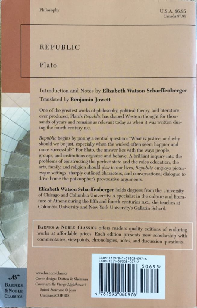 Republic - Plato (Barnes & Noble - Paperback) book collectible [Barcode 9781593080976] - Main Image 2