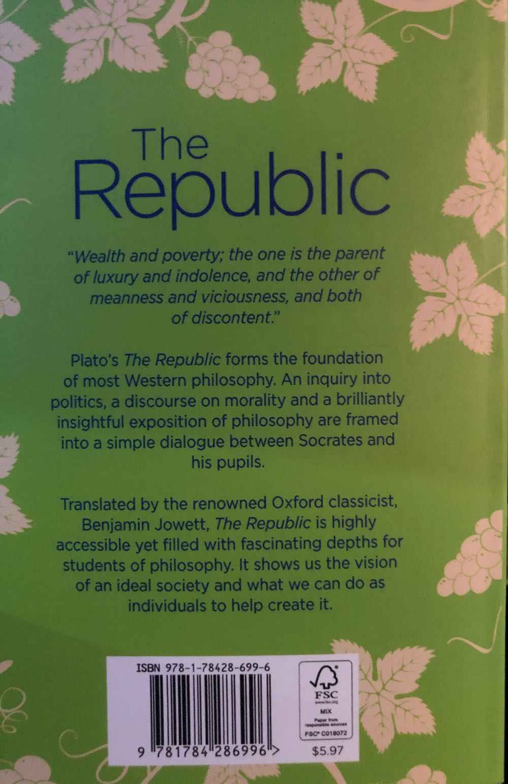 Republic - Plato (Arcturus Publishing Limited - Paperback) book collectible [Barcode 9781784286996] - Main Image 2
