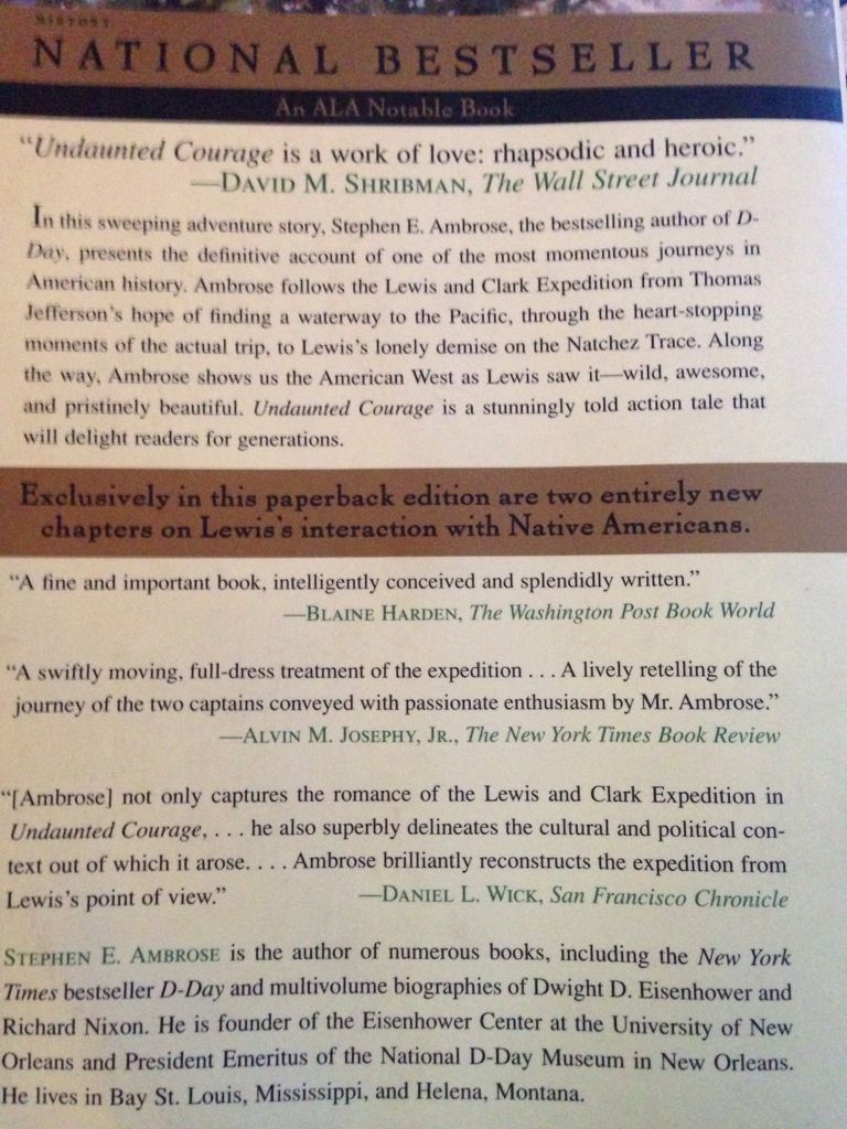 Undaunted Courage: Meriwether Lewis, Thomas Jefferson, and the Opening of the American West - Stephen E. Ambrose (Simon & Schuster - Paperback) book collectible [Barcode 9780684826974] - Main Image 2