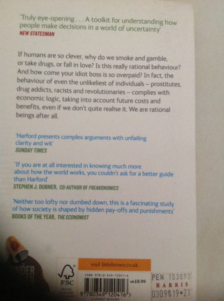 The Logic Of Life - Tim Harford (Little Brown and Co. (UK) - Paperback) book collectible [Barcode 9780349120416] - Main Image 2
