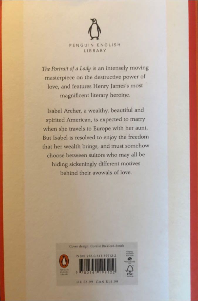 The Portrait Of A Lady - Henry James (Penguin - Paperback) book collectible [Barcode 9780141199122] - Main Image 2