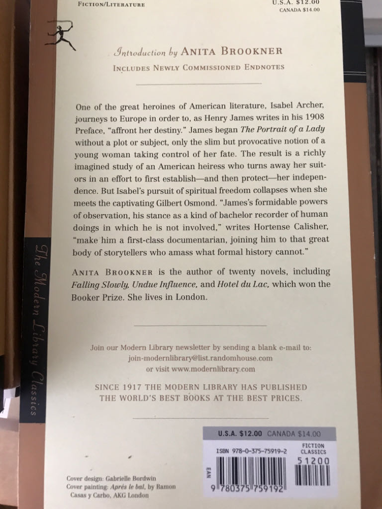 The Portrait Of A Lady - Henry James (- Paperback) book collectible [Barcode 9780375759192] - Main Image 2