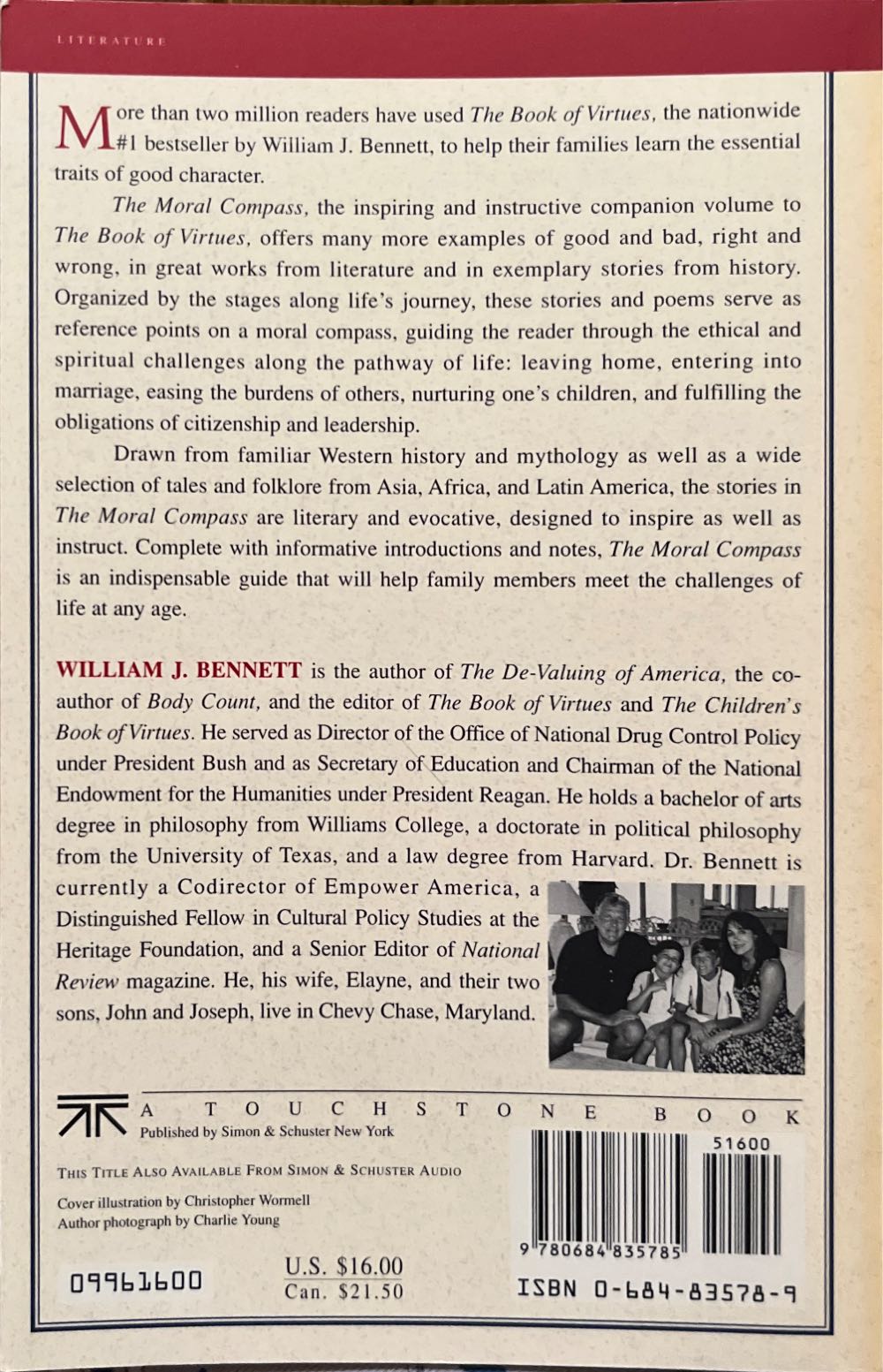 The Moral Compass - Bennett (Touchstone Books) book collectible [Barcode 9780684835785] - Main Image 2