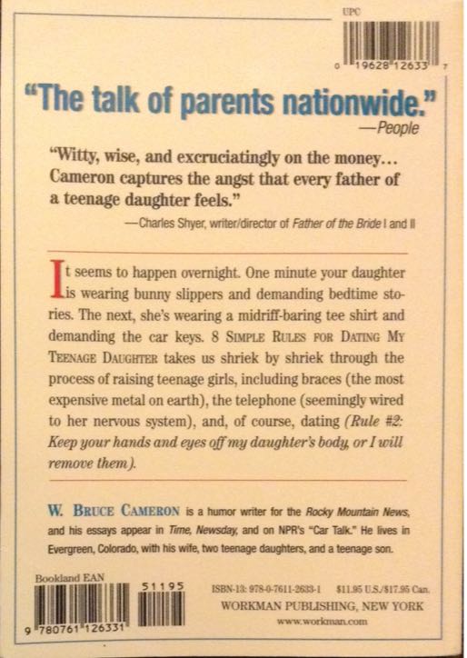 8 Simple Rules For Dating My Teenage Daughter - W. Bruce Cameron (Workman Publishing Company - Paperback) book collectible [Barcode 9780761126331] - Main Image 2