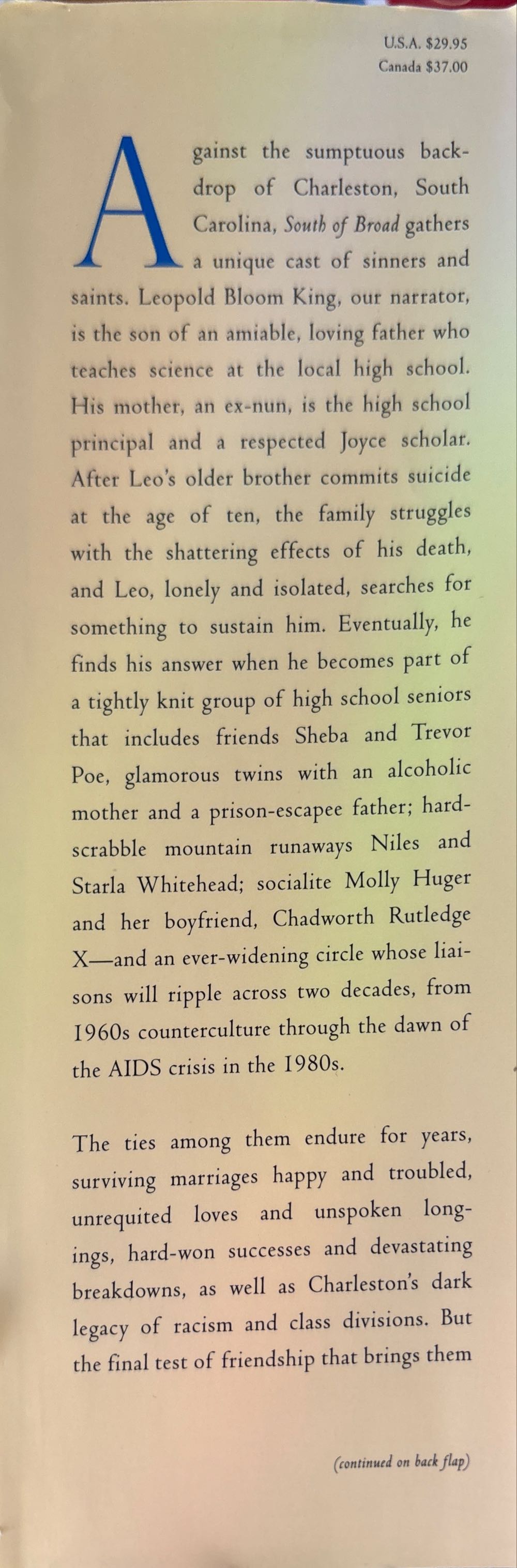 South Of Broad - Pat Conroy (Nan A. Talese / Doubleday - Hardcover) book collectible [Barcode 9780385413053] - Main Image 2