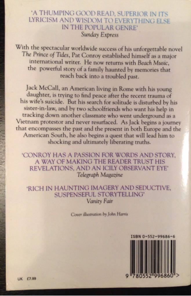 Beach Music - Pat Conroy (Transworld Publishers) book collectible [Barcode 9780552996860] - Main Image 2