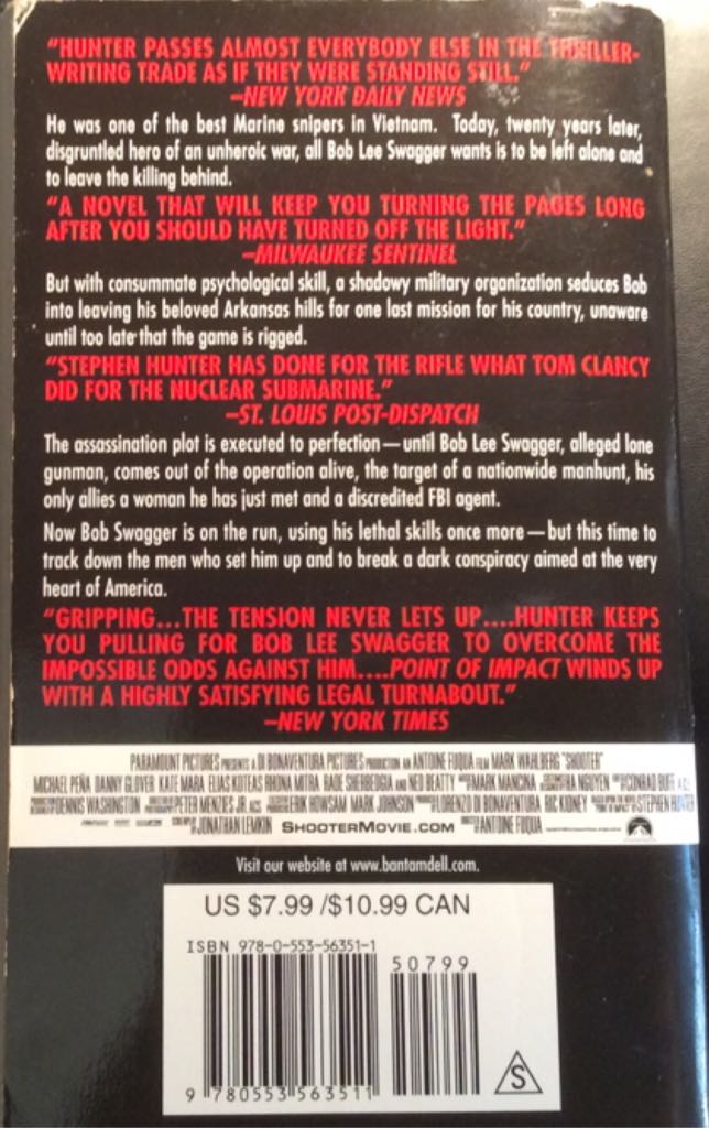 Point of Impact / Shooter - Stephen Hunter (Bantam Books - Paperback) book collectible [Barcode 9780553563511] - Main Image 2