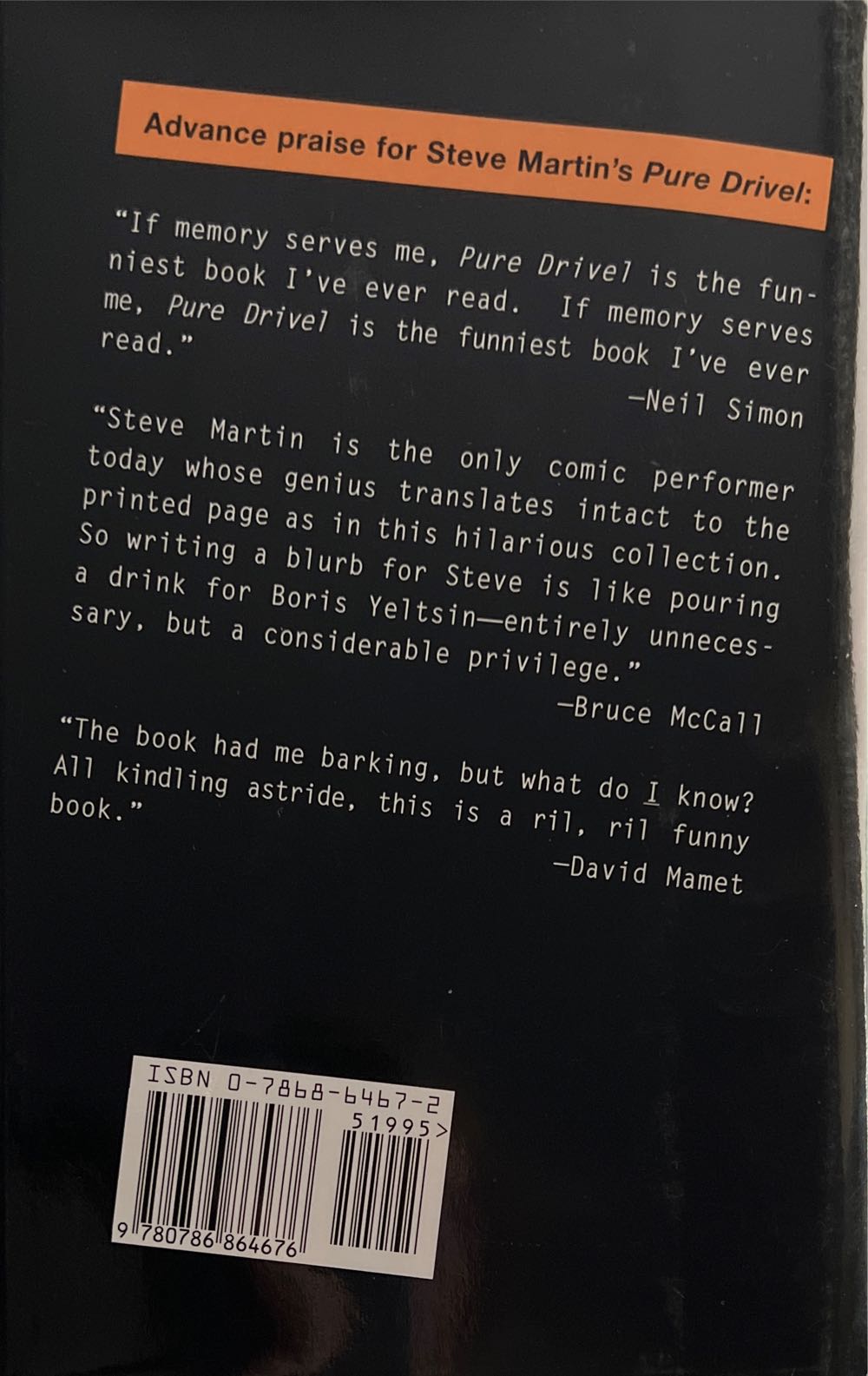 Pure Drivel - Steve Martin (Hyperion Books - Hardcover) book collectible [Barcode 9780786864676] - Main Image 2