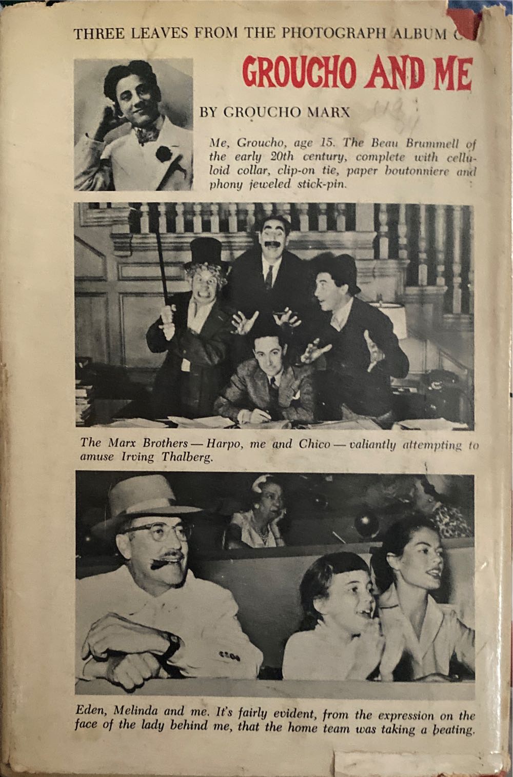 Groucho And Me - Groucho Marx (Manor Books - Paperback) book collectible [Barcode 53215114150] - Main Image 2