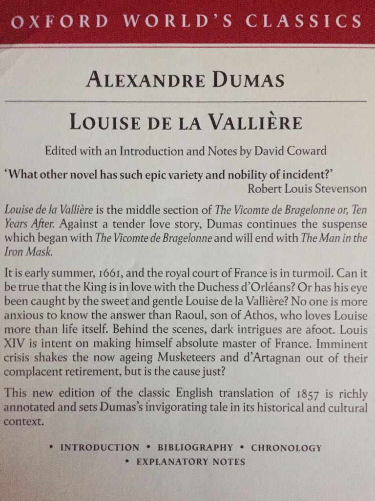 Louise De La Valliere - Alexandre Dumas (Oxford University Press - Paperback) book collectible [Barcode 9780192834652] - Main Image 2
