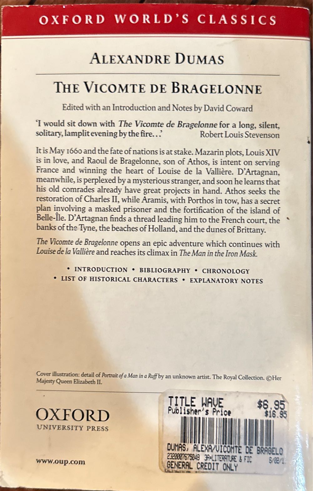 The Vicomte De Bragelonne - Alexandre Dumas (Oxford University Press - Paperback) book collectible [Barcode 9780192834638] - Main Image 2