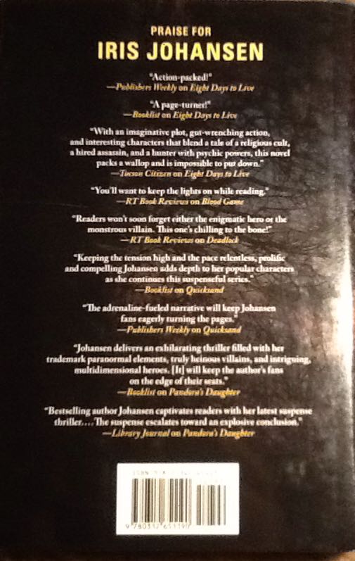 Chasing The Night - Iris Johansen (St. Martins Press - Hardcover) book collectible [Barcode 9780312651190] - Main Image 2