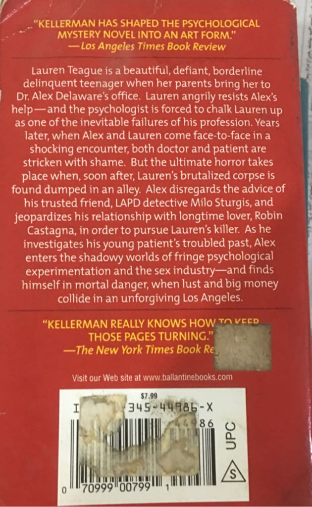 Flesh And Blood - Jonathan Kellerman (Paperback) book collectible [Barcode 9780345449863] - Main Image 2