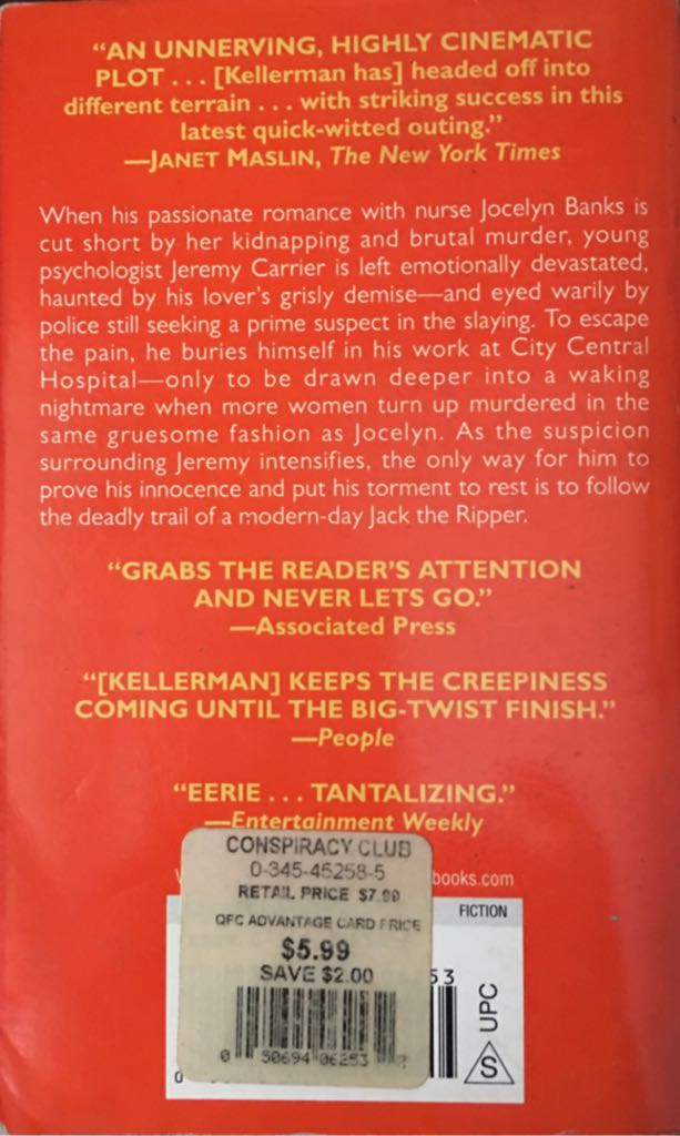The Conspiracy Club - Jonathan Kellerman (Ballantine Books - Paperback) book collectible [Barcode 9780345452580] - Main Image 2